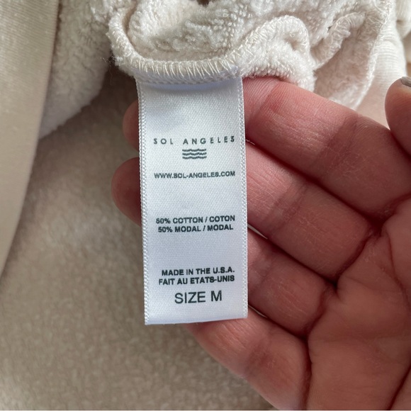 Sol Angeles "Coastal Waves" Cream White Wave Stripes Crew Neck Sweatshirt - Picture 14 of 17